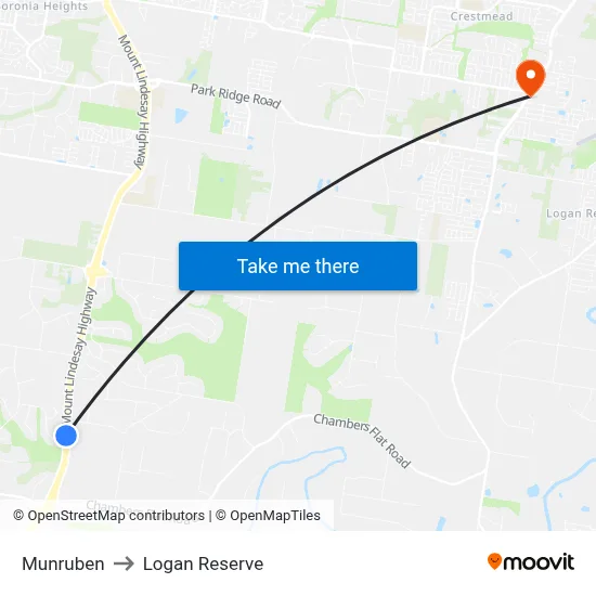 Munruben to Logan Reserve map