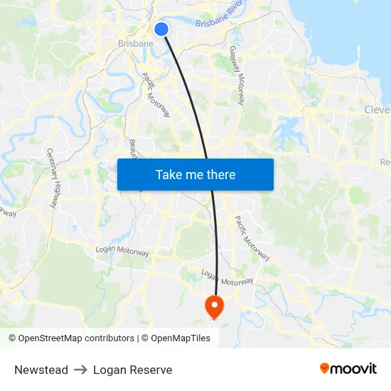 Newstead to Logan Reserve map
