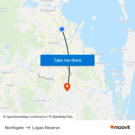 Northgate to Logan Reserve map