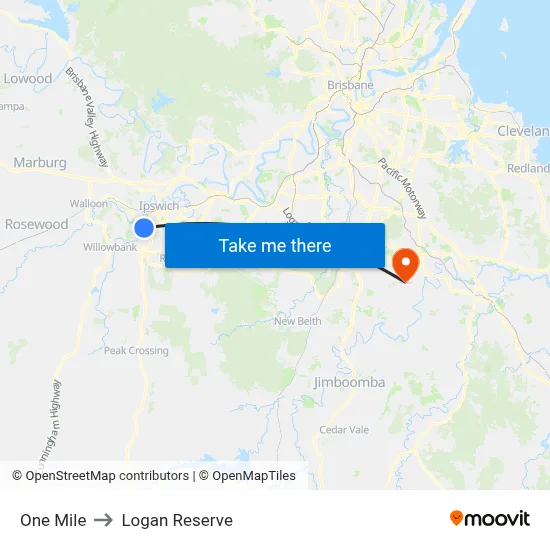 One Mile to Logan Reserve map
