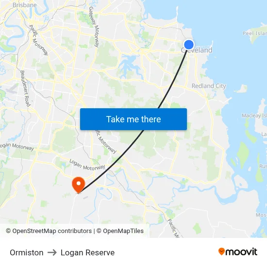Ormiston to Logan Reserve map
