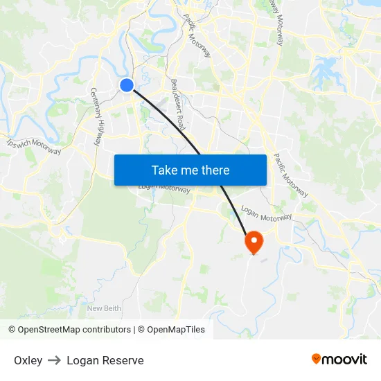Oxley to Logan Reserve map