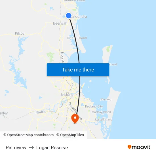 Palmview to Logan Reserve map