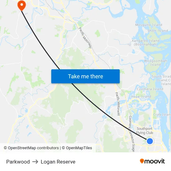 Parkwood to Logan Reserve map