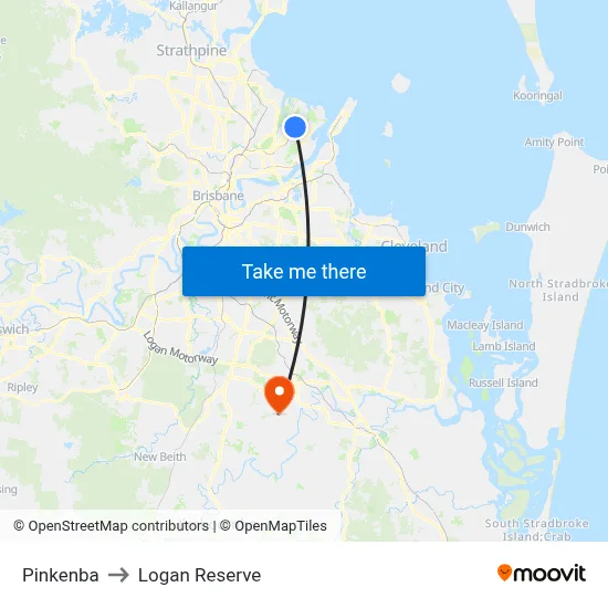 Pinkenba to Logan Reserve map