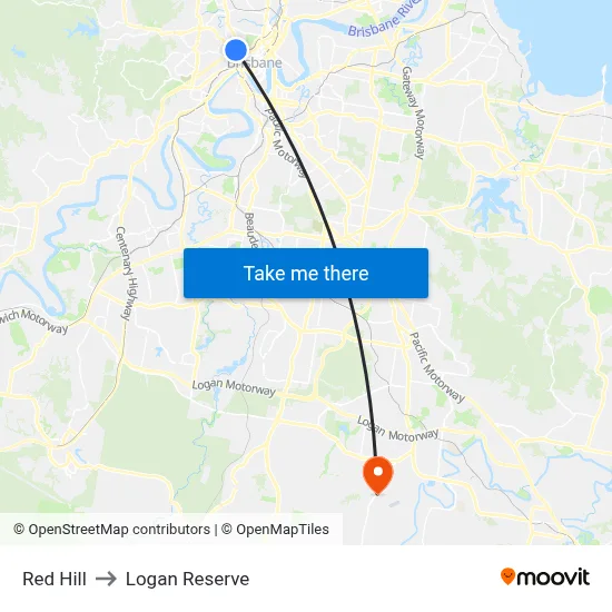Red Hill to Logan Reserve map
