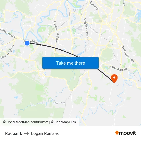 Redbank to Logan Reserve map