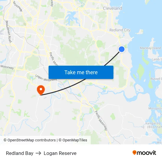 Redland Bay to Logan Reserve map