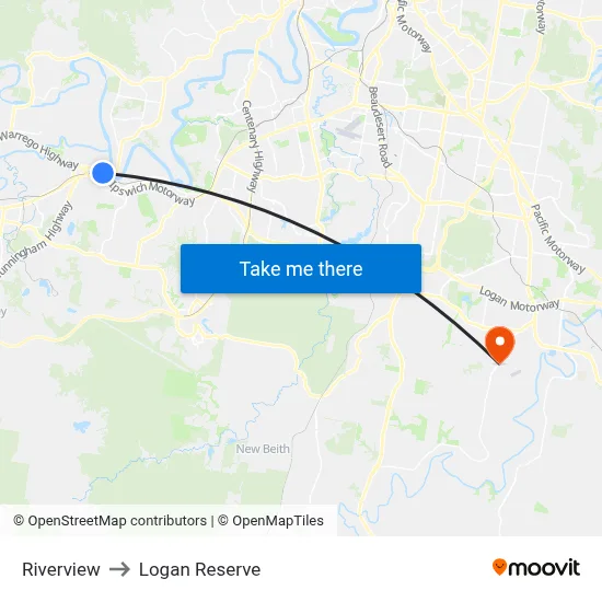 Riverview to Logan Reserve map