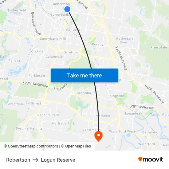 Robertson to Logan Reserve map