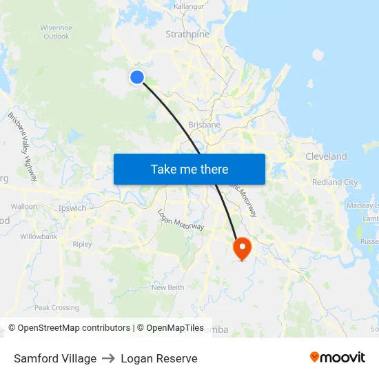 Samford Village to Logan Reserve map