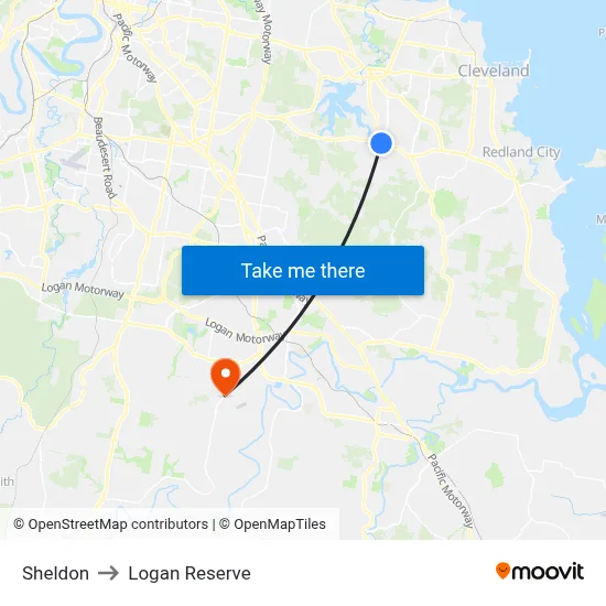 Sheldon to Logan Reserve map