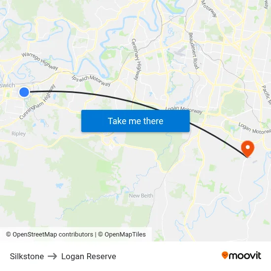 Silkstone to Logan Reserve map