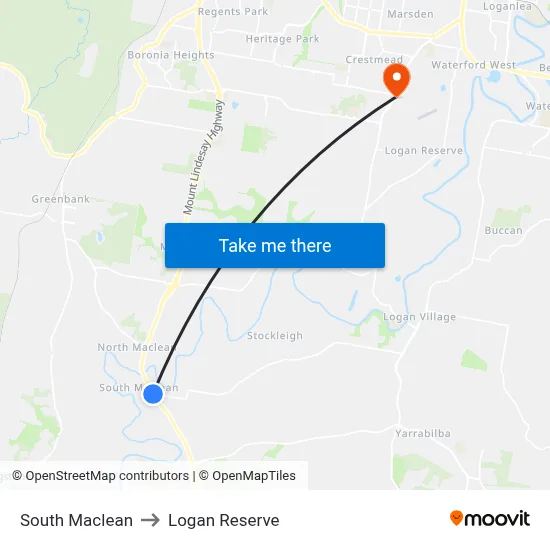 South Maclean to Logan Reserve map