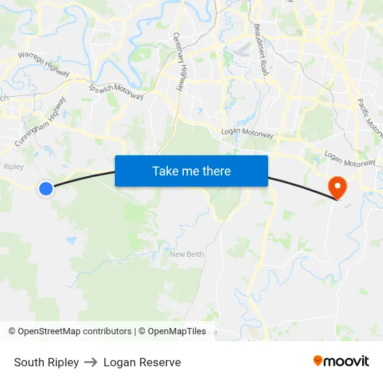 South Ripley to Logan Reserve map