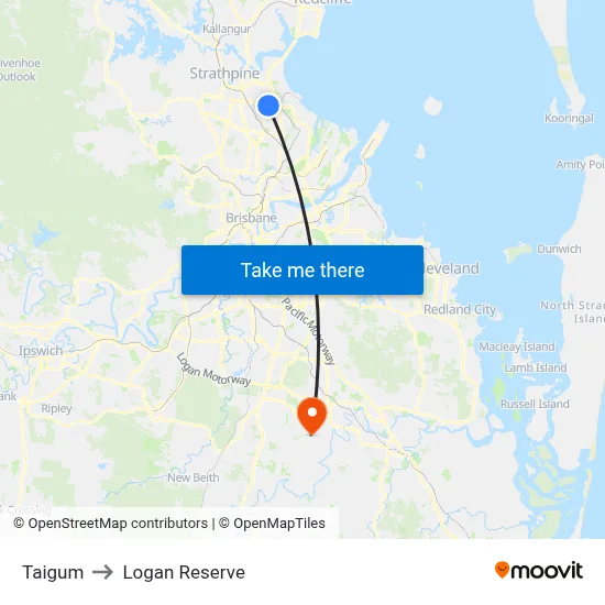 Taigum to Logan Reserve map