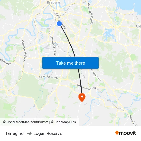 Tarragindi to Logan Reserve map