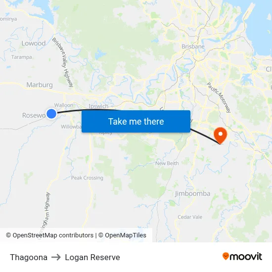 Thagoona to Logan Reserve map