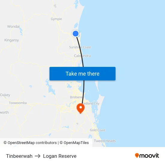 Tinbeerwah to Logan Reserve map