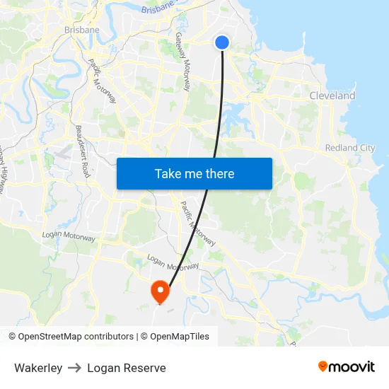 Wakerley to Logan Reserve map