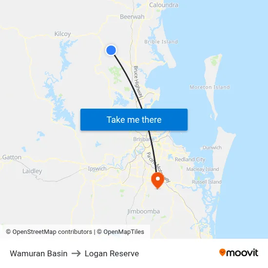 Wamuran Basin to Logan Reserve map