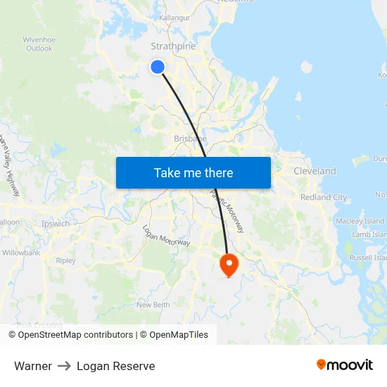 Warner to Logan Reserve map