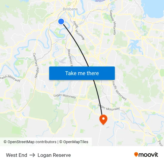 West End to Logan Reserve map