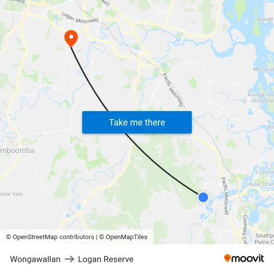 Wongawallan to Logan Reserve map