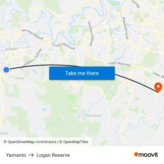 Yamanto to Logan Reserve map