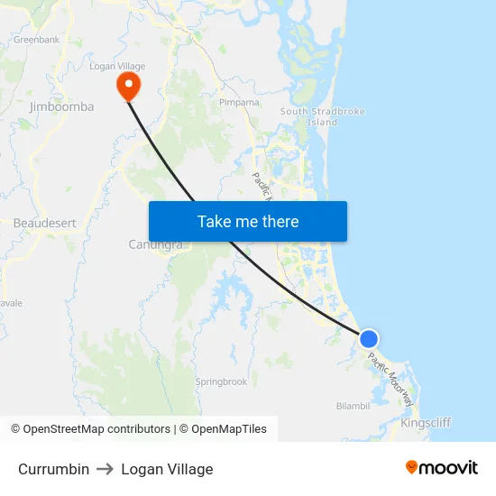 Currumbin to Logan Village map