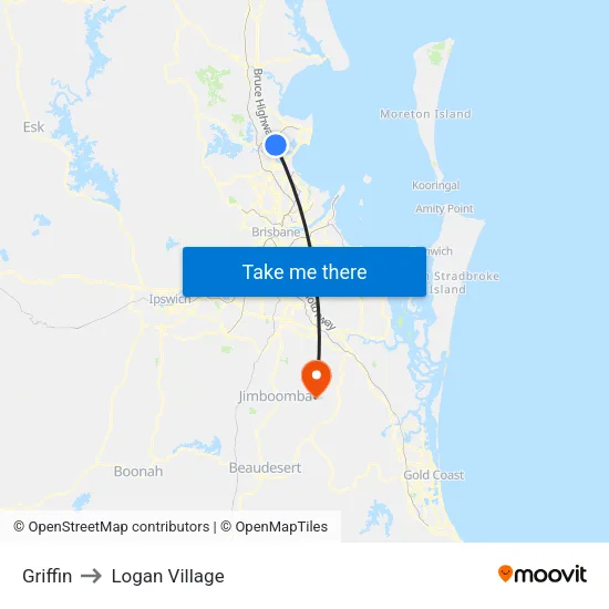 Griffin to Logan Village map