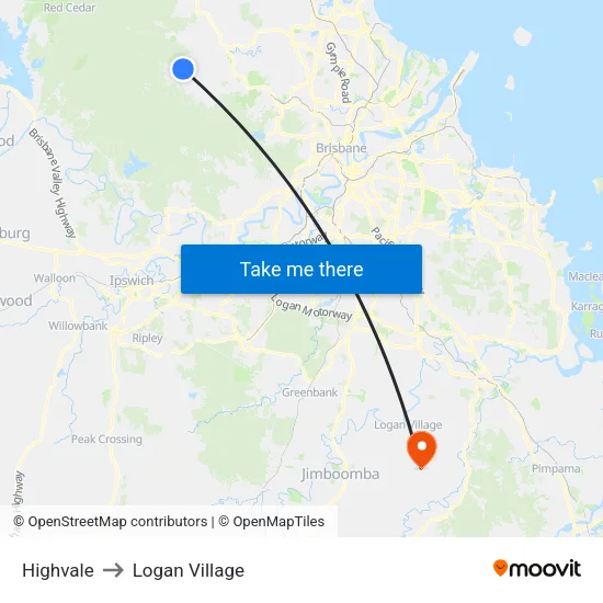 Highvale to Logan Village map