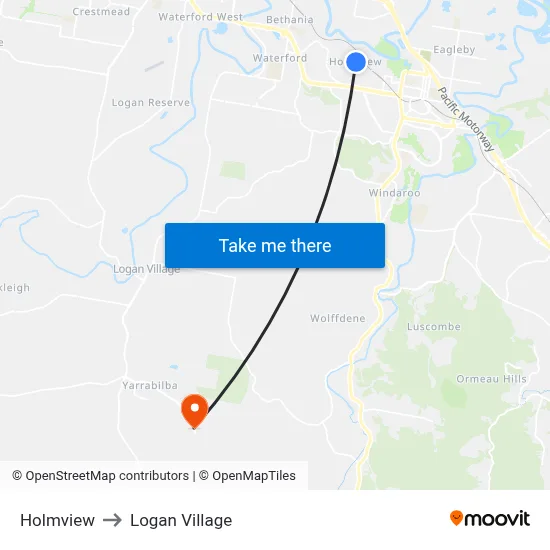 Holmview to Logan Village map