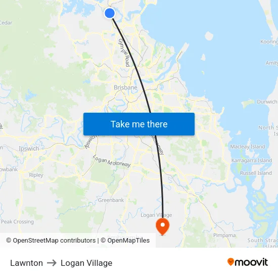 Lawnton to Logan Village map