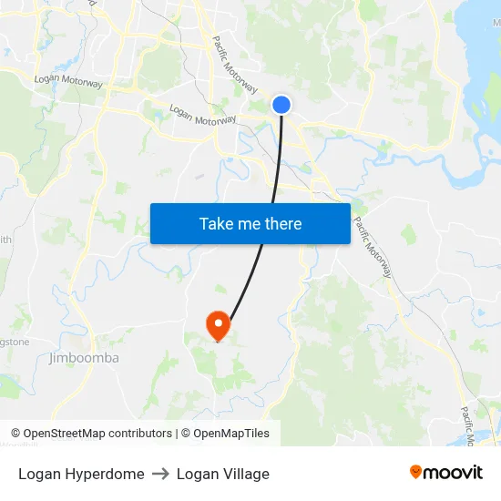 Logan Hyperdome to Logan Village map