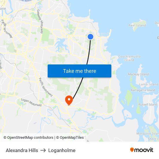 Alexandra Hills to Loganholme map