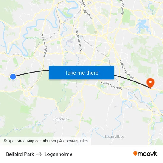 Bellbird Park to Loganholme map