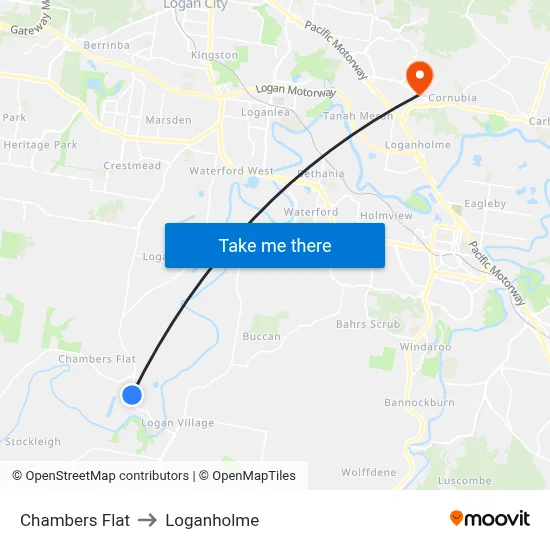 Chambers Flat to Loganholme map
