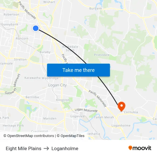Eight Mile Plains to Loganholme map