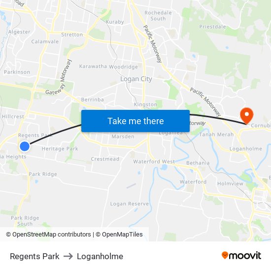 Regents Park to Loganholme map