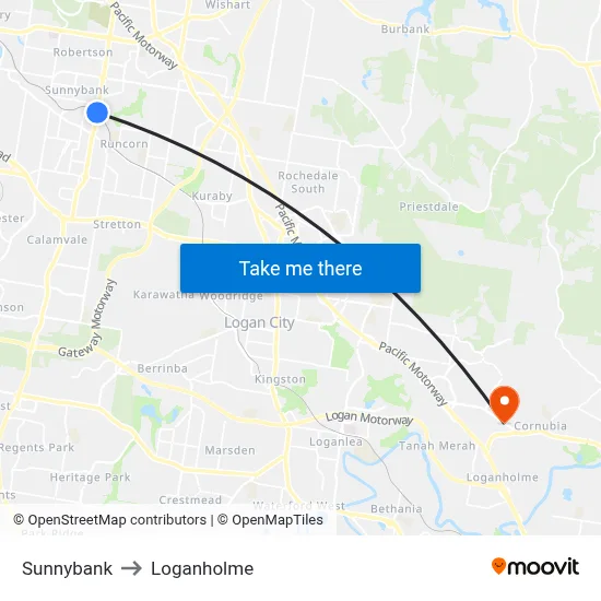 Sunnybank to Loganholme map