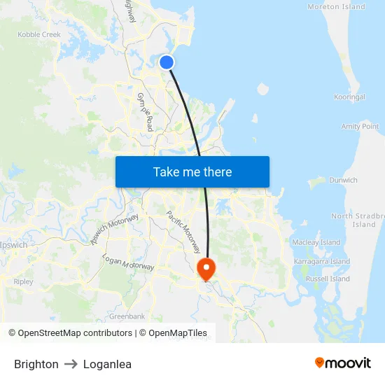 Brighton to Loganlea map