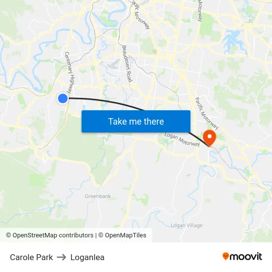 Carole Park to Loganlea map