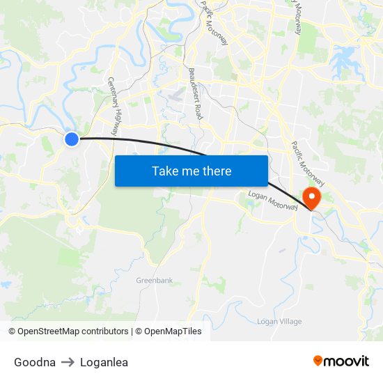 Goodna to Loganlea map