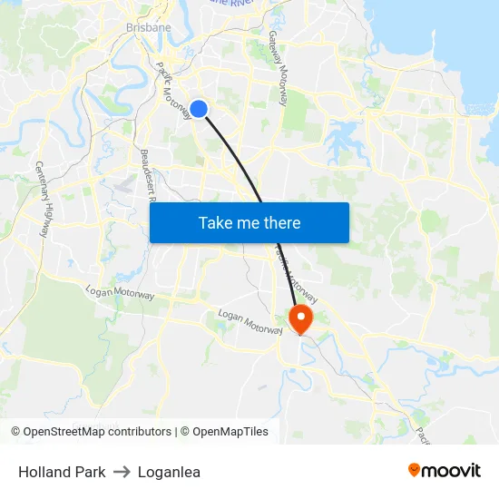 Holland Park to Loganlea map