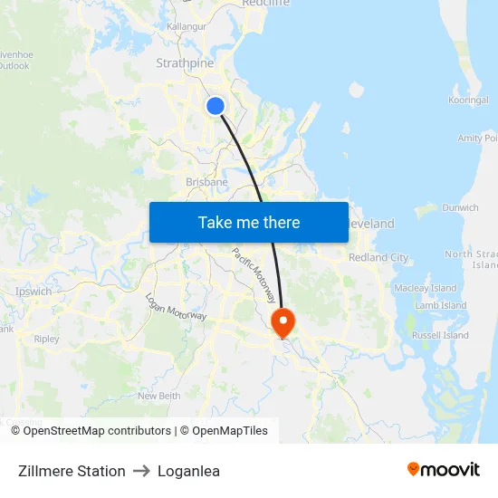 Zillmere Station to Loganlea map