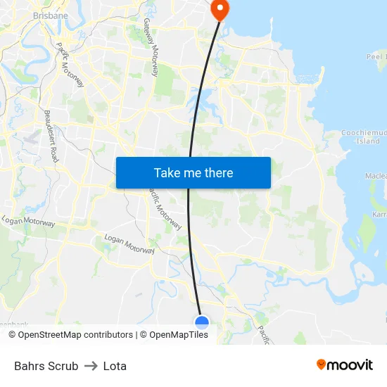 Bahrs Scrub to Lota map