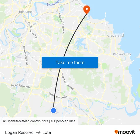 Logan Reserve to Lota map