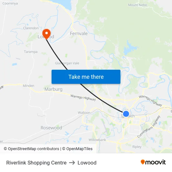 Riverlink Shopping Centre to Lowood map