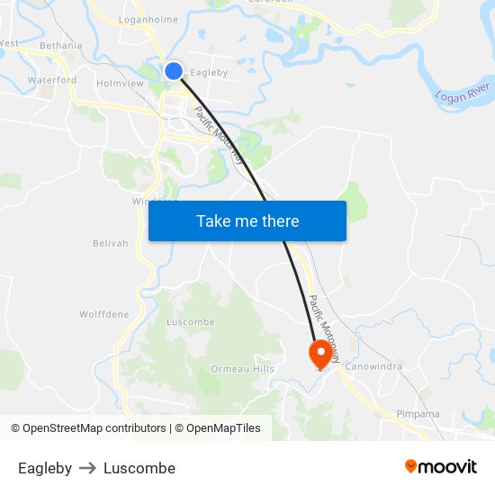 Eagleby to Luscombe map